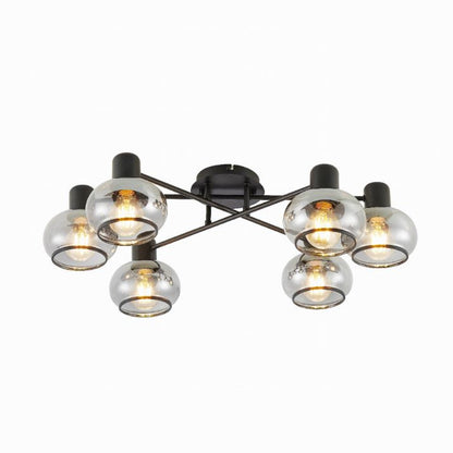 MARBELL 6 CTC Ceiling Light - Black / Smoke