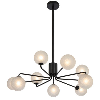 FELTON 9 Pendant Light - Black/Frost Tear