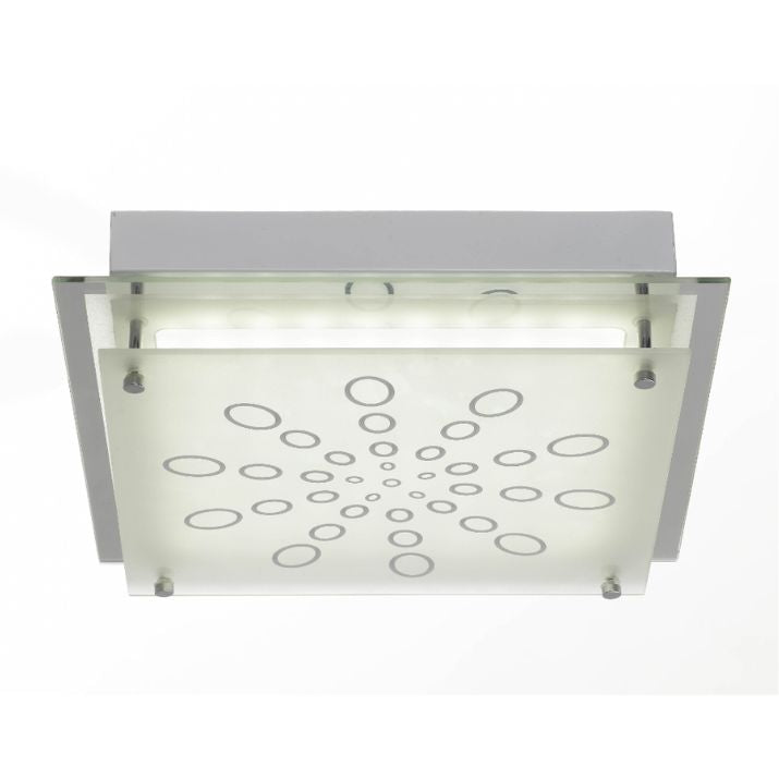 AZARO Square Oyster Dimmable Ceiling Light - Chrome