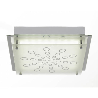 AZARO Square Oyster Dimmable Ceiling Light - Chrome