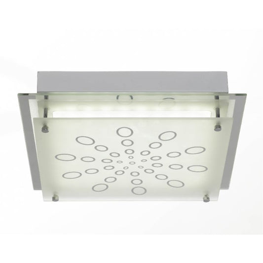 AZARO Square Oyster Dimmable Ceiling Light - Chrome