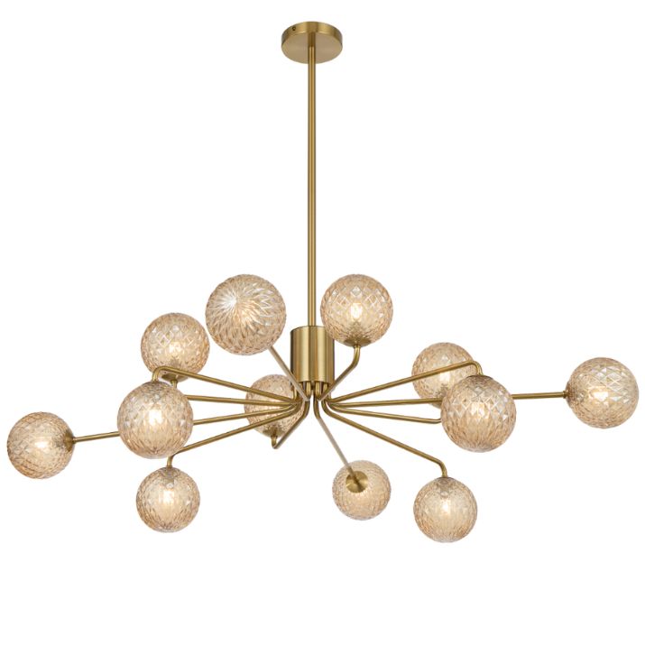 FELTON 12 Pendant Light - Antique Gold/Amber Tear