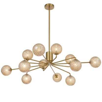 FELTON 12 Pendant Light - Antique Gold/Amber Tear