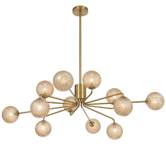 FELTON 12 Pendant Light - Antique Gold/Amber Tear