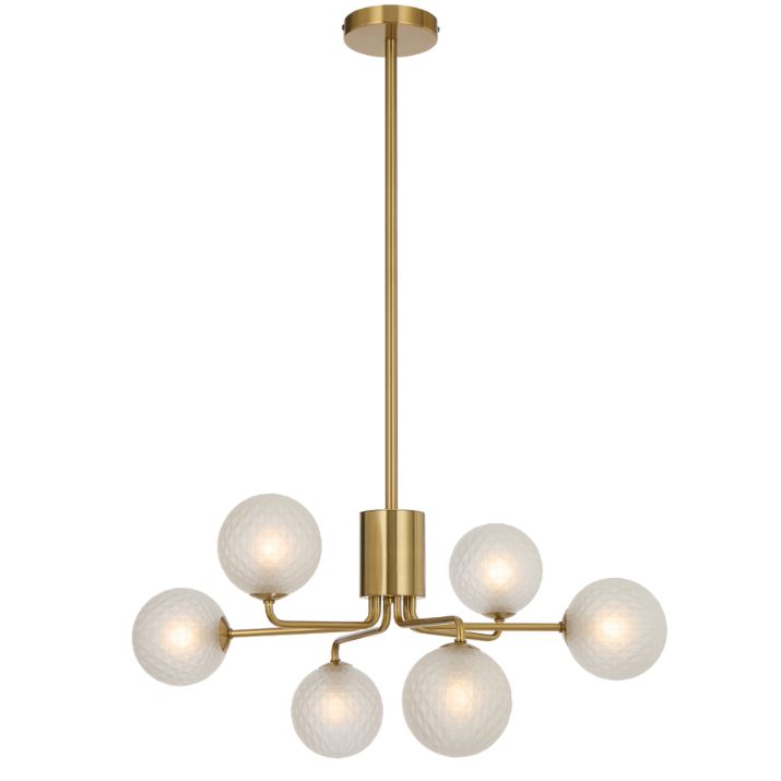 FELTON 6 Pendant Light - Antique Gold/Frost Tear