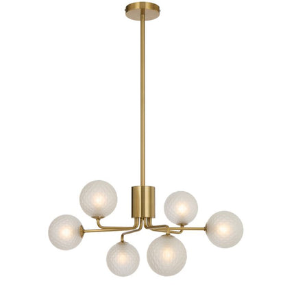 FELTON 6 Pendant Light - Antique Gold/Frost Tear