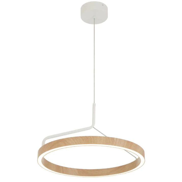 TRUVON 40CM Pendant Light - White/Oak