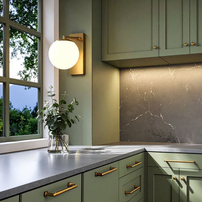 Marsten Wall Light. - Antique Gold | Opal Matt