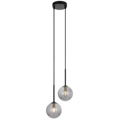 GASTON 2 Pendant Light - Black/Smoke
