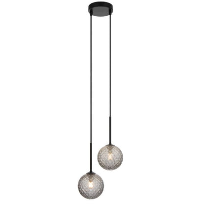 GASTON 2 Pendant Light - Black/Smoke Tear