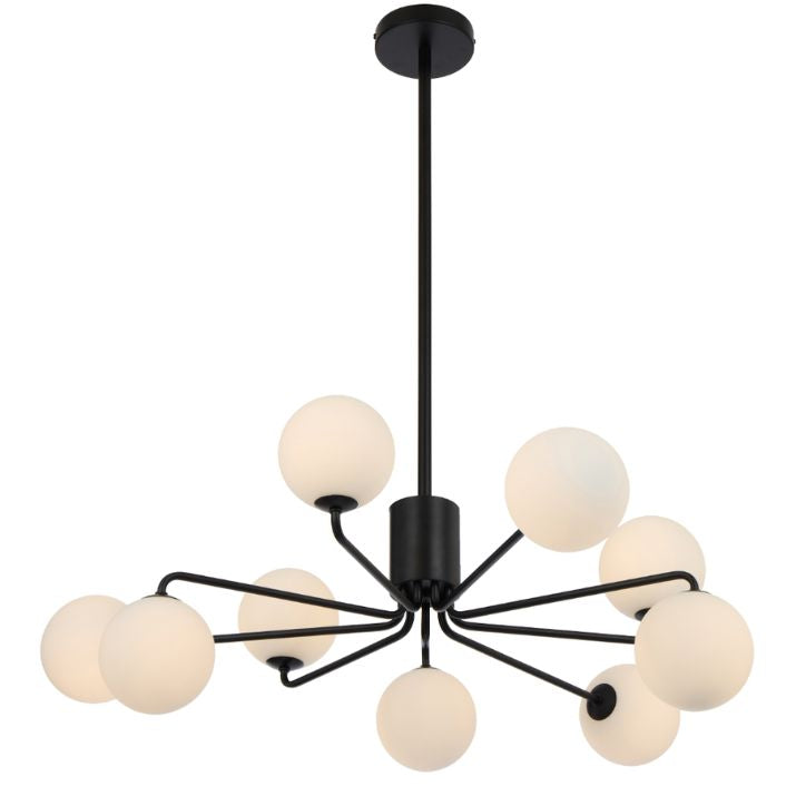 FELTON 9 Pendant Light - Black/Opal Matt