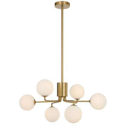 FELTON 6 Pendant Light - Antique Gold/Opal Matt