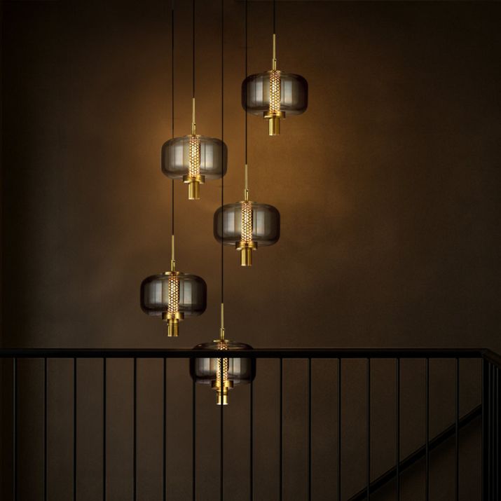 Volen 5 Bar Pendant Light - Black | Smoke