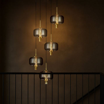Volen 5 Bar Pendant Light - Black | Smoke