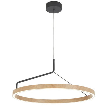 TRUVON 60CM Pendant Light - Black/Oak