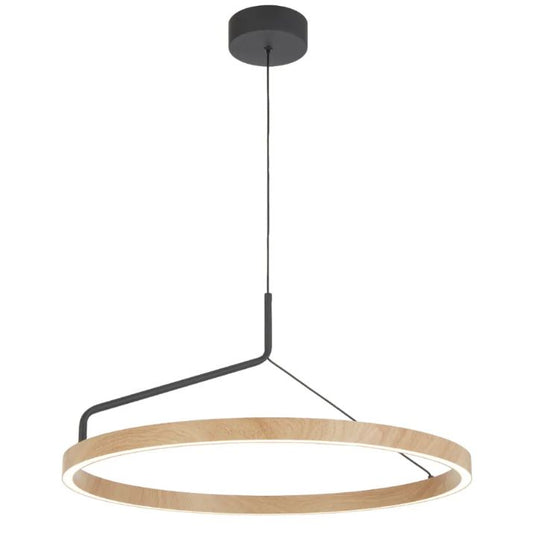 TRUVON 60CM Pendant Light - Black/Oak