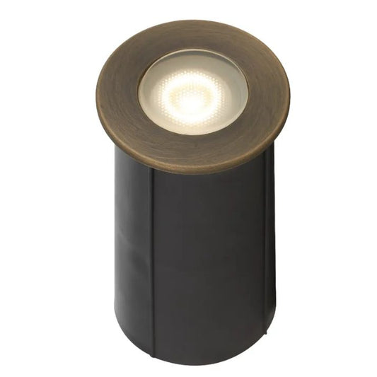 HALON 24V Brass Exterior LED Inground Light - Antique Brass