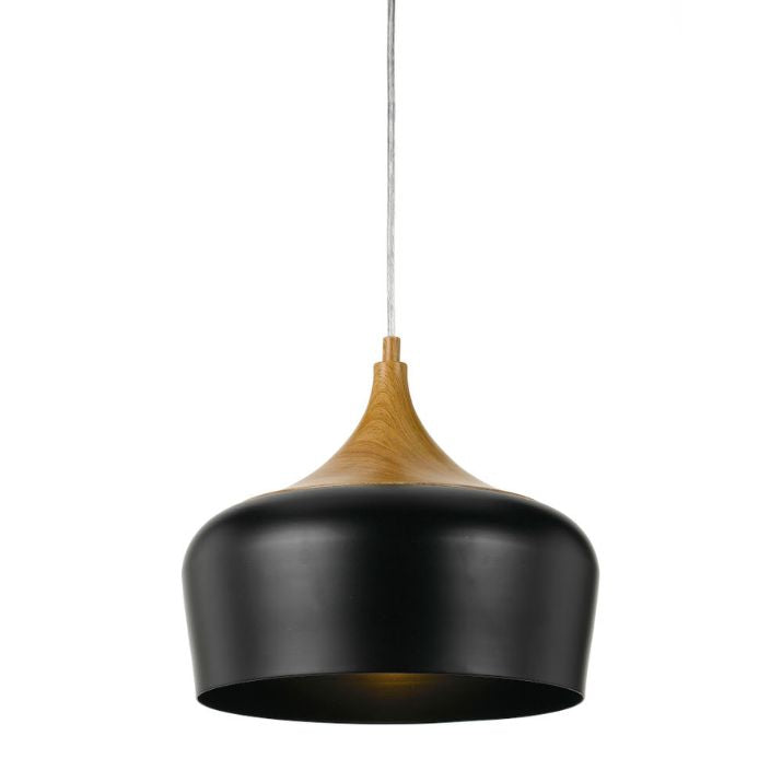 POLK 30CM Pendant Light – Oak/Black