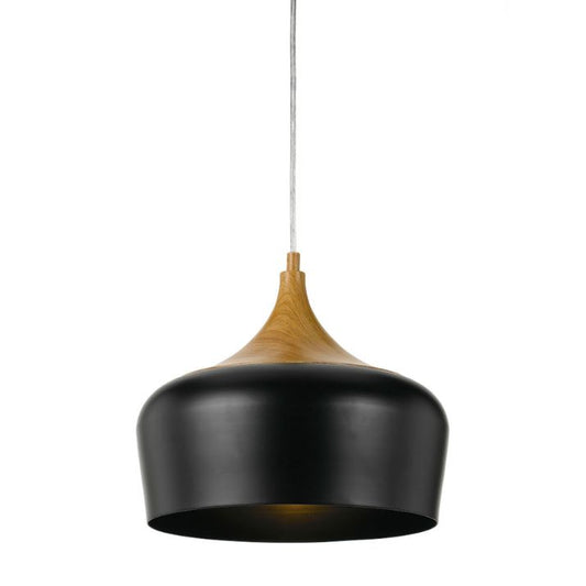 POLK 30CM Pendant Light – Oak/Black