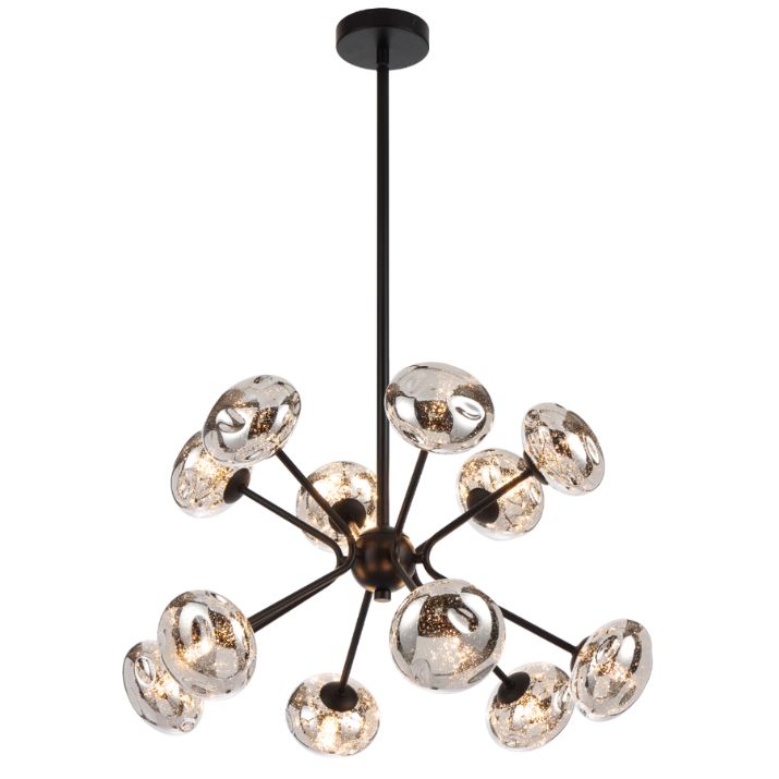 VARLIN 12  Pendant Light - Black/Smoke