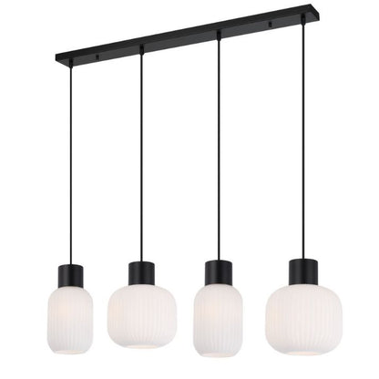 NORI 4 Pendant Light - Black/Opal Matt
