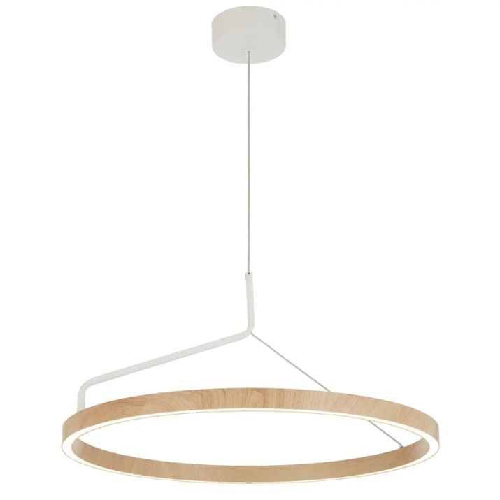 TRUVON 60CM Pendant Light - White/Oak