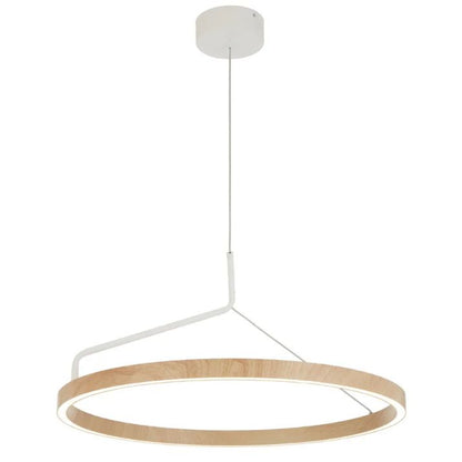 TRUVON 60CM Pendant Light - White/Oak