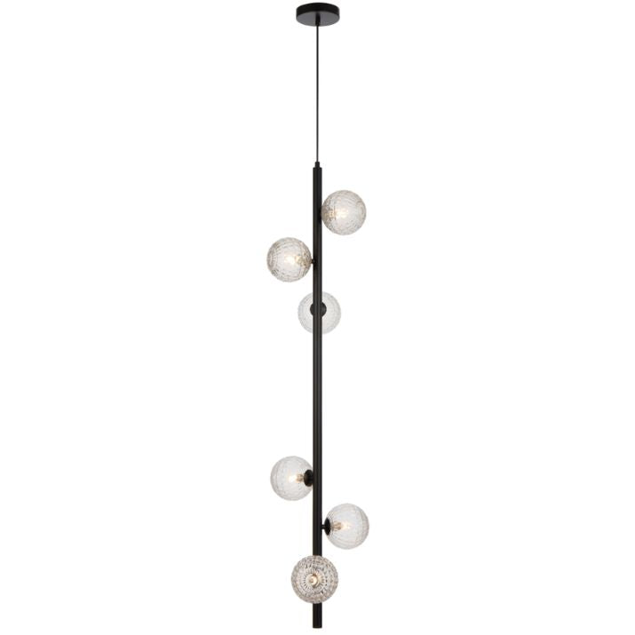 ELSON 6 Pendant Light - Black/Clear Prism