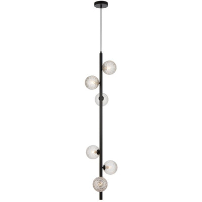 ELSON 6 Pendant Light - Black/Clear Prism