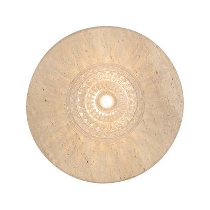 Varon Travertine Wall Light - Beige | Clear Prism