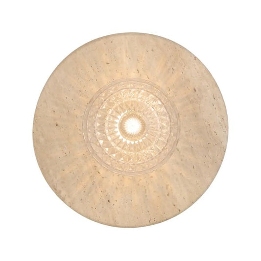 Varon Travertine Wall Light - Beige | Clear Prism
