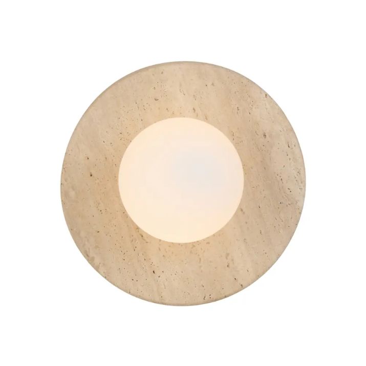 Varon Travertine Wall Light - Beige | Opal Matt