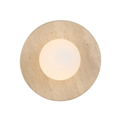 Varon Travertine Wall Light - Beige | Opal Matt
