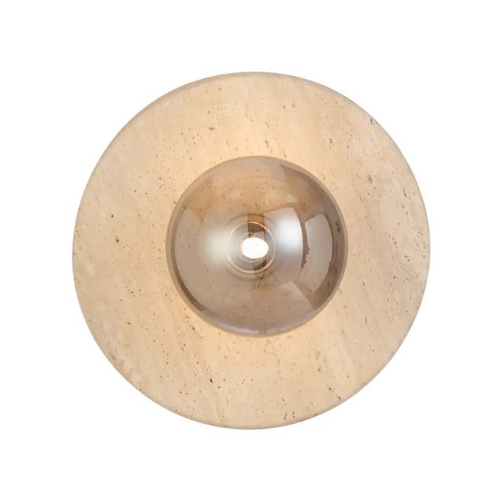 Varon Travertine Wall Light - Beige | Smoke