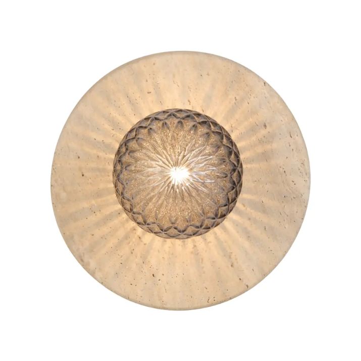 Varon Travertine Wall Light - Beige | Smoke Tear