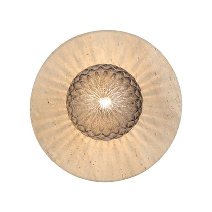 Varon Travertine Wall Light - Beige | Smoke Tear