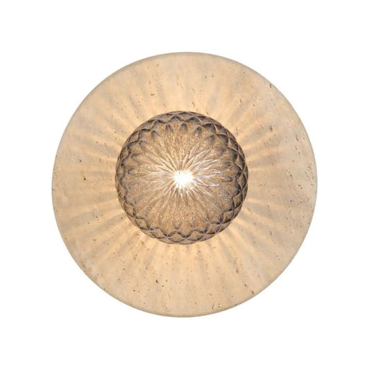Varon Travertine Wall Light - Beige | Smoke Tear