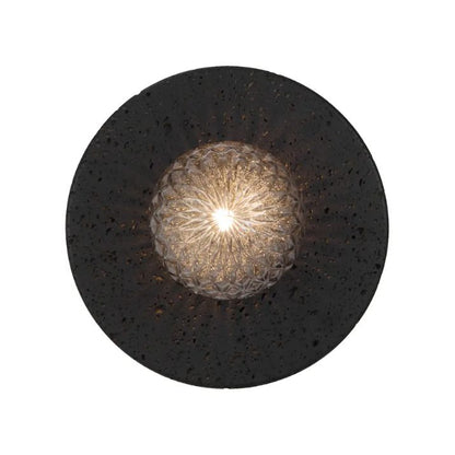 Varon Travertine Wall Light - Black | Smoke Tear