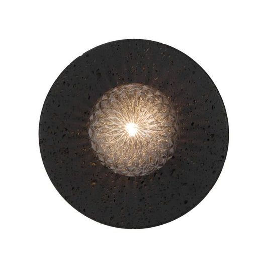 Varon Travertine Wall Light - Black | Smoke Tear