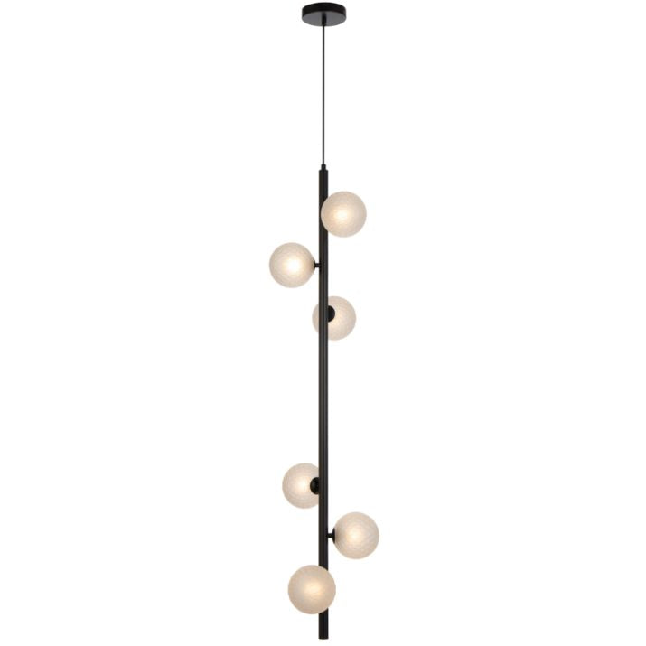 ELSON 6 Pendant Light - Black/Frost Tear