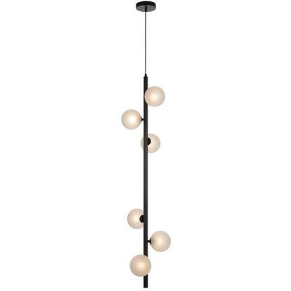 ELSON 6 Pendant Light - Black/Frost Tear