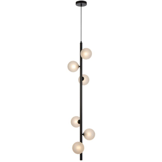 ELSON 6 Pendant Light - Black/Frost Tear