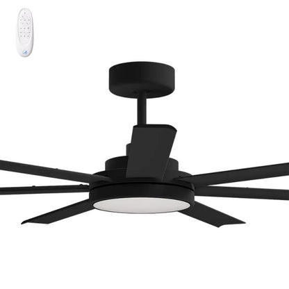 Calibo Alula 60" (1524mm) 7 Blade Indoor/Outdoor DC Ceiling Fan with 24W Light & Remote - Black