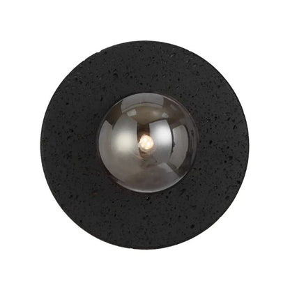 Varon Travertine Wall Light - Black | Smoke