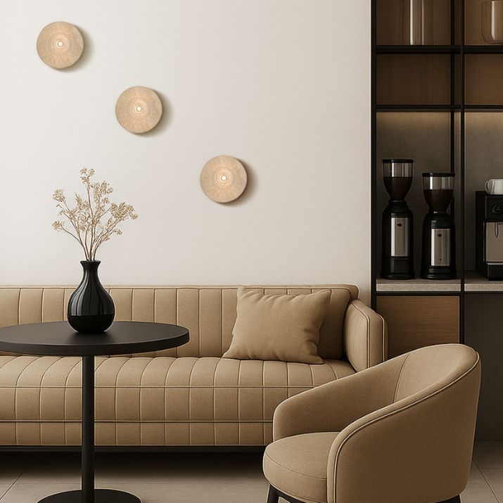 Varon Travertine Wall Light - Black | Smoke Tear