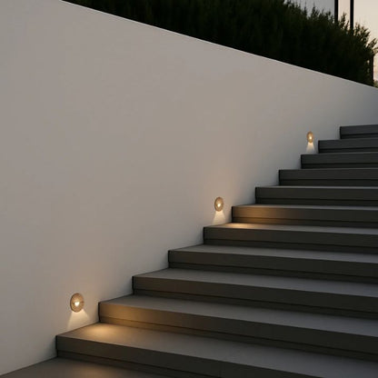 Halon Brass Step Light - Natural Brass