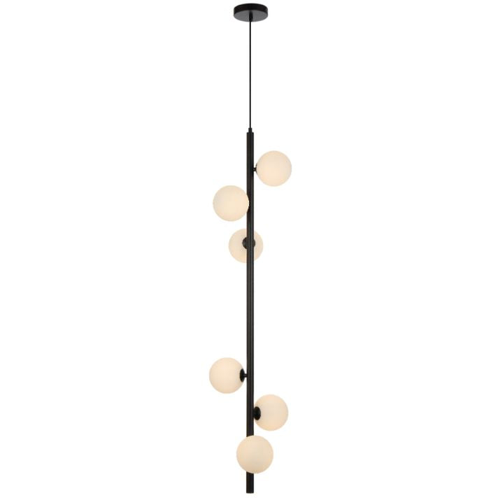 ELSON 6 Pendant Light - Black/Opal Matt