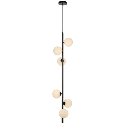 ELSON 6 Pendant Light - Black/Opal Matt