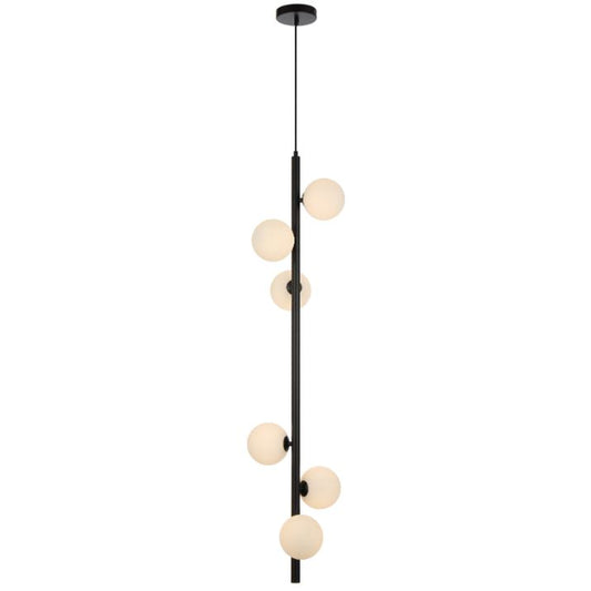 ELSON 6 Pendant Light - Black/Opal Matt