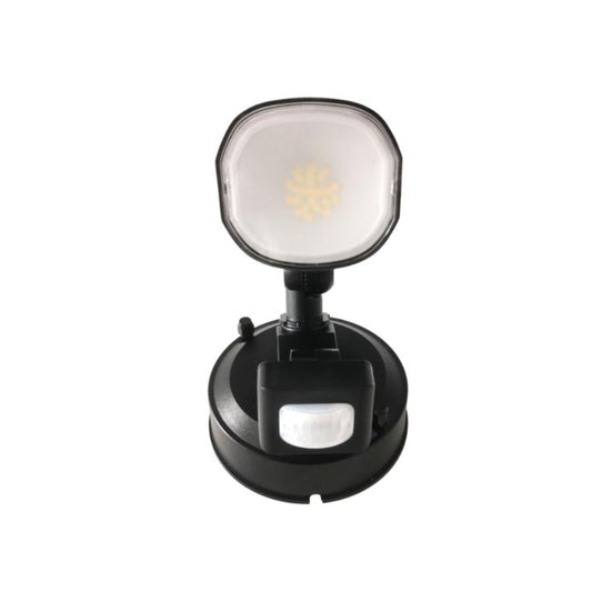 CLARION Single Exterior LED Spotlight with Sensor- Black